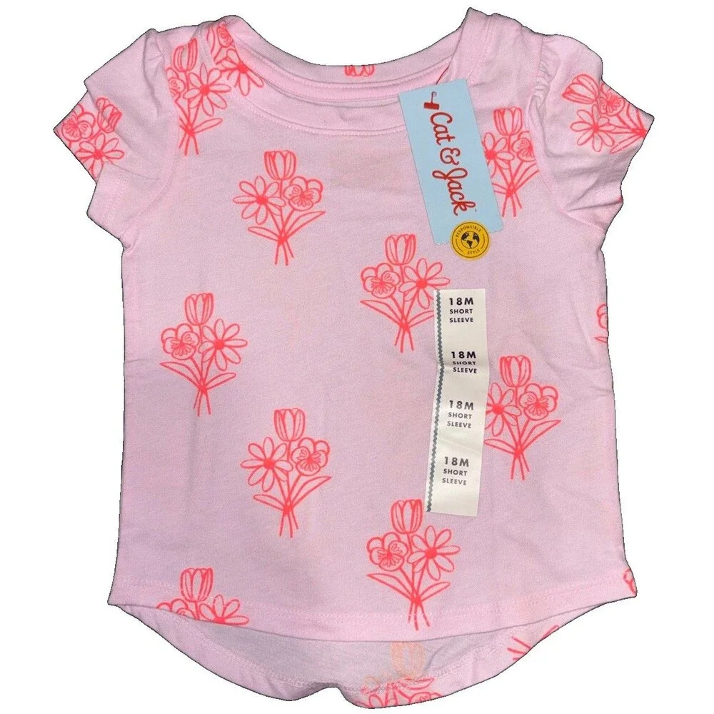 Cat & Jack Baby Girl’s 18M Summer 5pc Clothing Lot NWT Tee Shorts Leggings